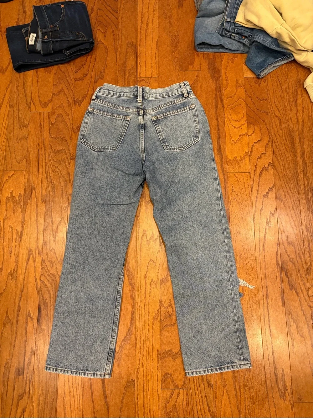 Topshop light blue distressed‎ denim jeans